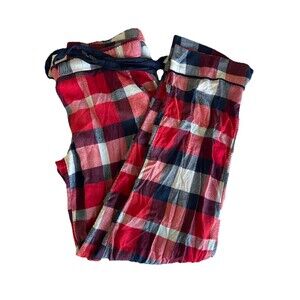 Aerie Plaid Flannel Sleep Pants Size Small Red Blue Cotton